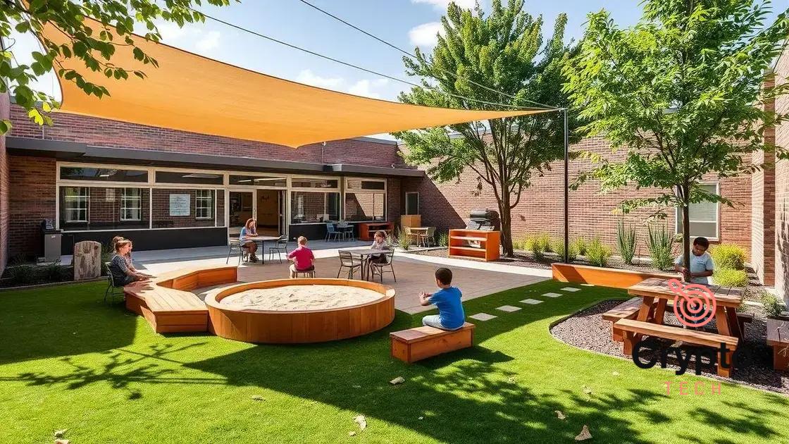 Outdoor classrooms as a solution to overcrowding.
